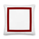 Red Border Solid White Decorative Throw Accent Pillow Cushion, Pillow, $ 64.50, A Moment Of Now™